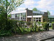 Front view of our school - summer scene
